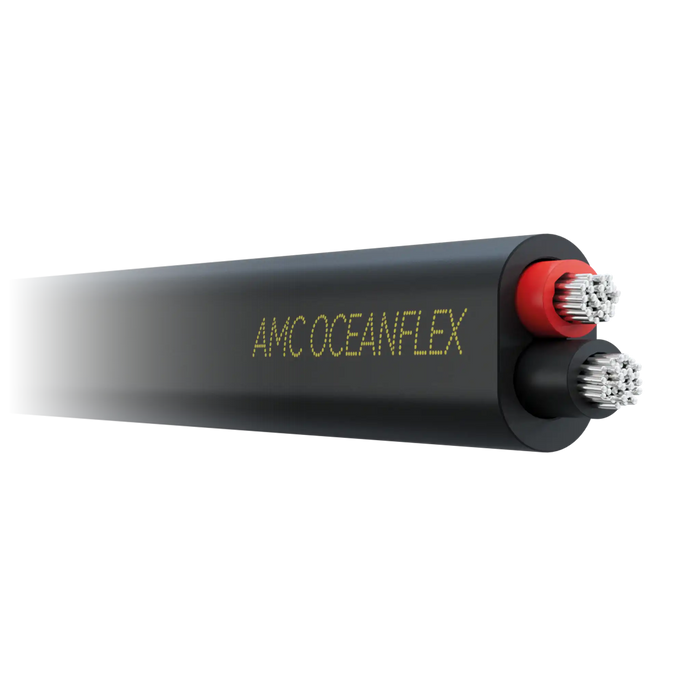 Black (2x1.5mm²) Oceanflex Tinned Copper 2 Core Cable  (Flat Twin Black-Red)