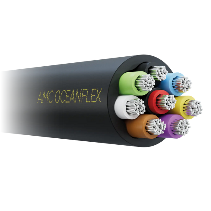 Black (7x1.0, 1x2.0mm²) Oceanflex Tinned Copper 8 Core Cable