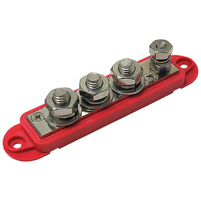 VTE 4 Point Terminal Busbar 3/8" Red