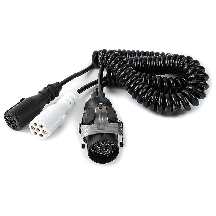 2 x 7 Core Adaptor Coil, 15 pin plug with 24S white and 24N black plug - 3m