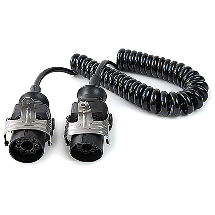 7 Core PU Black EBS Coil 3m Ext - 2 EBS (B) Plugs