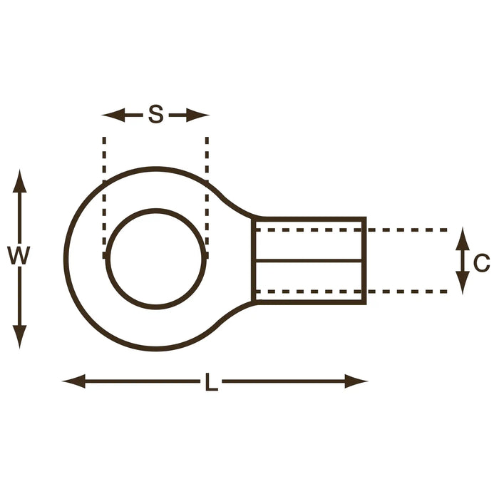16 mm² (Cable) x  6 mm (Stud Hole) Open End Terminal