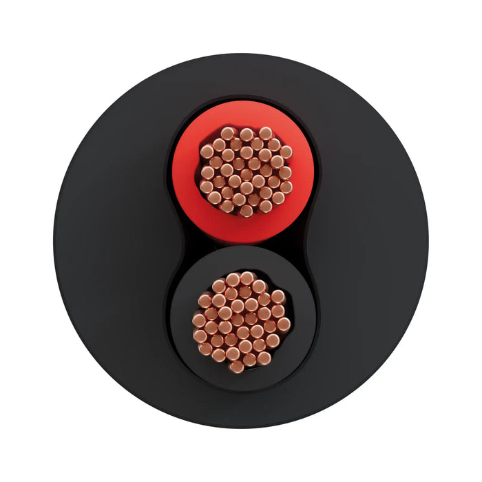 Black (2x0.75mm²)  Thinwall 2 Core Auto Cable (Round Twin Black-Red)