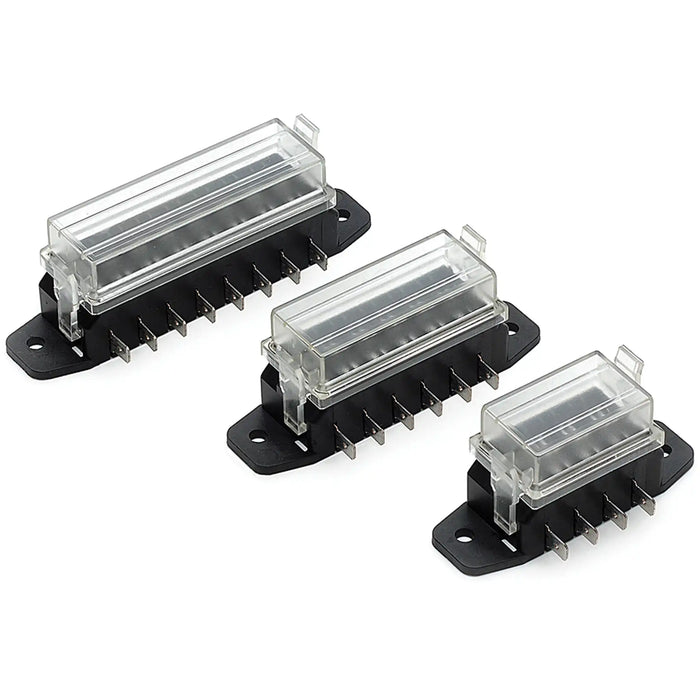 6 Way Blade Fuse Box & Cover - Side Terminals