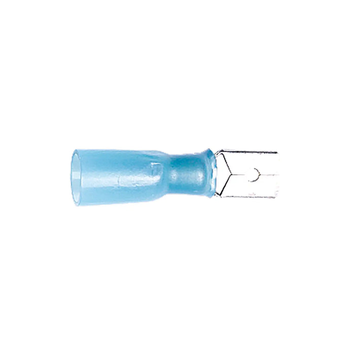 Heat Shrink Pre Insulated Terminal 6.3mm Blue Pushon for Cable 1.5-2.5mm²