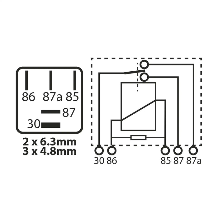 Micro Relay  5 Pin 12V 20/10A With Resistor Change Over Multi Purpose