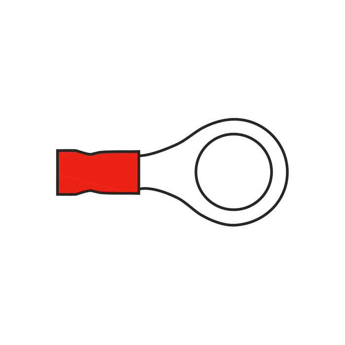 10mm Ring Terminal Red for Cable 0.5-1.5mm²