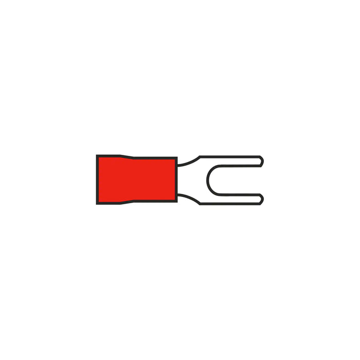3.7mm Fork Terminal Red for Cable 0.5 to 1.5mm²
