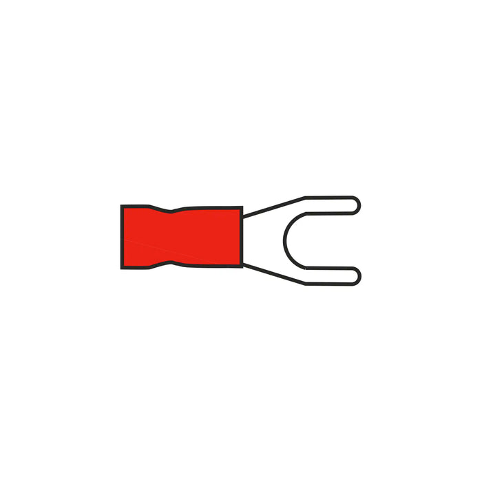 5.3mm Fork Terminal Red for Cable 0.5 to 1.5mm²