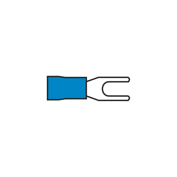 3.7mm Fork Terminal Blue for Cable 1.5 to 2.5mm²