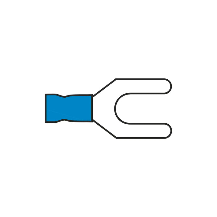 6.4mm Fork Terminal Blue for Cable 1.5 to 2.5mm²